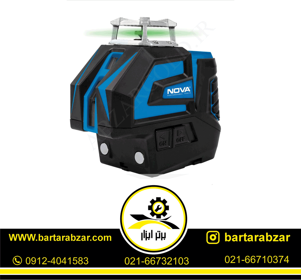 تراز لیزری شارژی 360 درجه 2 خط نور سبز نووا مدل 2665G تراز لیزری شارژی 360 درجه 2 خط نور سبز نووا مدل 2665G